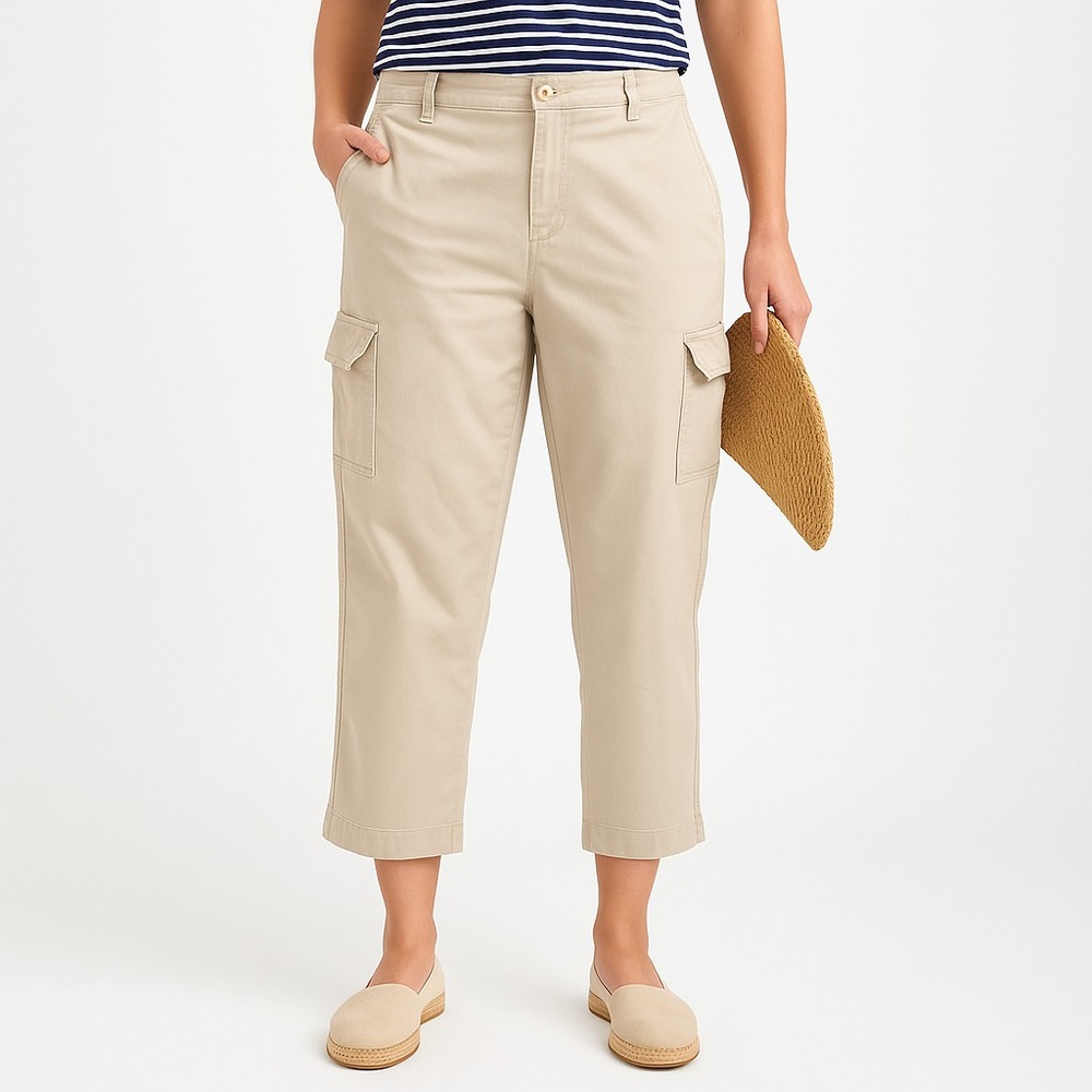Ralph Lauren Polo‎ Jeans Cargo Pants Womens 10 Beige Cotton Vintage Y2K